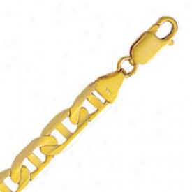 10k Yellow Gold 22 Inch X 7.5 Mm Marinr Link Necklace