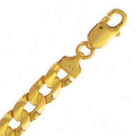 10k Yellow Gold 22 Inch X 8.6 Mm Curb Chain Necklace