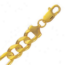 10k Yellow Gold 22 Inch X 9.6 Mm Figaro Chain Necklace