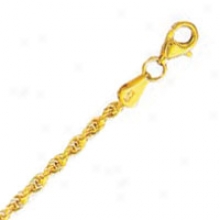 10k Yellow Gold 24 Inch X 2.5 Mm Rope Chain Necklace