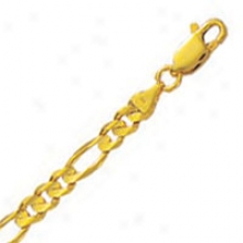 10k Yeklow Gold 24 Inch X 3.9 Mm Figaro Chain Necklace