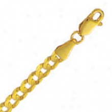 10k Yellow Gold 24 Inch X 4.0 Mm Curb Chain Necklace