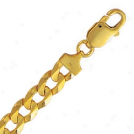 10k Yellow Gold 24 Inch X 7.1 Mm Curb Enslave Necklace