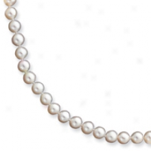 14k 6-6.5mm White Fw Potato Cult. Pearl Bracelet - 7.5 Inch