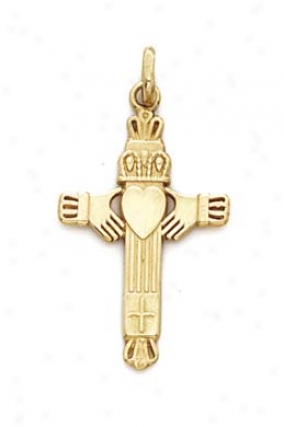 14k Claddagh Traverse Pendant