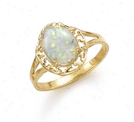 14k Created Opal Ring