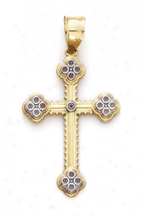 14k Cross Diamond Pendant