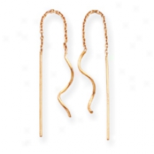 14k Curved Tube Threader Earrings