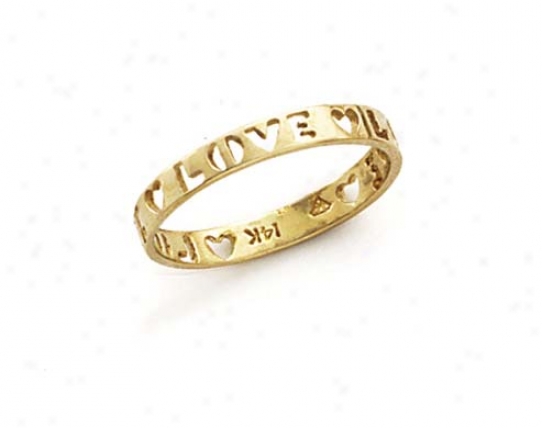 14k Cutout Live Love Ring