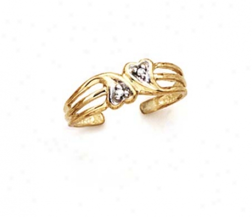 14k Diamond Double Conscience Toe Ring