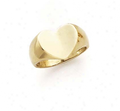 14k Dome Capacious Heart Ring