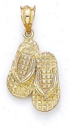 14k Double Flip-flop Pendant