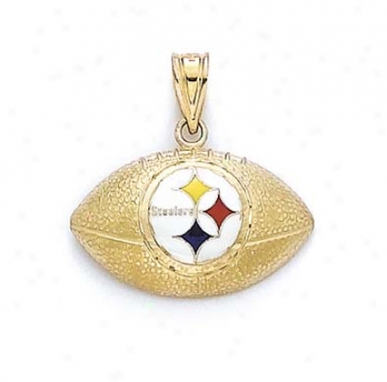 14k Enamel Pittsburgh Steelers Football Pendant