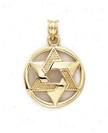 14k Framed Jewish Star Pendant
