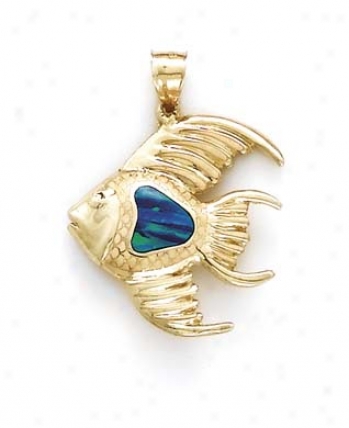 14k Goldfih Opal Pendant