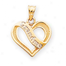 14k Grandma Heart Charm