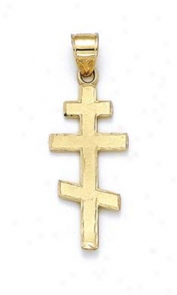 14k Greek Sound Transverse Pendant