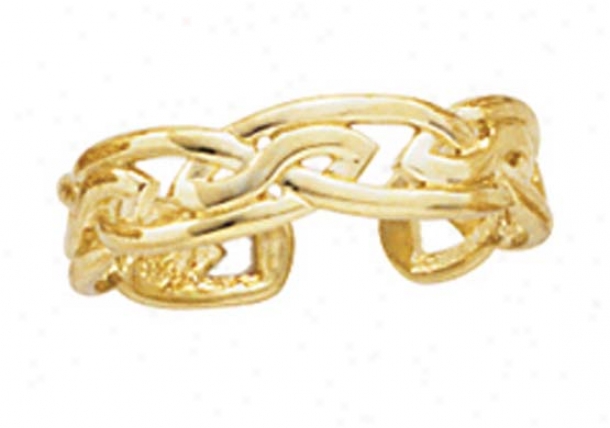 14k Large Celtic Knot Toe Ring