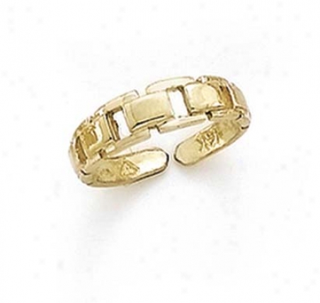 14k Linked Squares Toe Ring