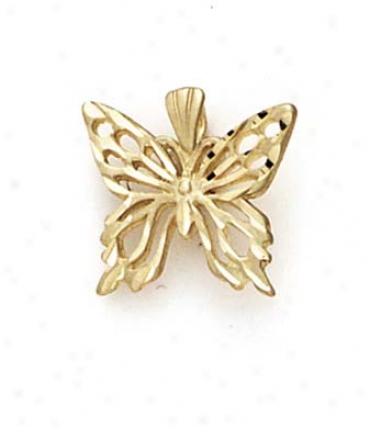 14k Medium Butterfly Outline Pendant