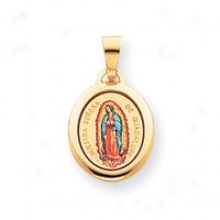 14k Our Lady Of Guadalupe Medal Pendant