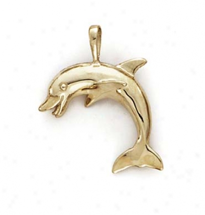 14k Polished Dolphin Pendant