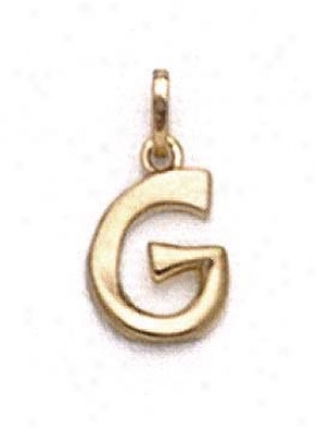 15k Polished Initial G Penddant 11/16 Inch Long