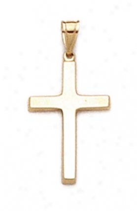 14k Polished Middle Cross Pennant