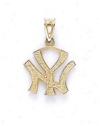 14k Polished Ny Yankees Pendant