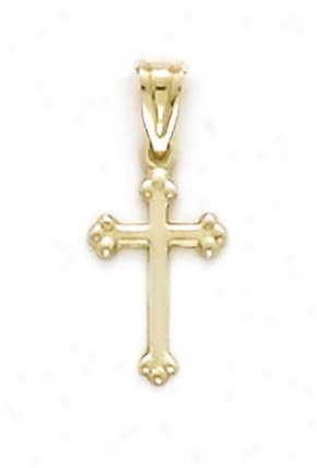 14k Polished Small Cross Pendant