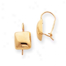 14k Polished Squrae Kidney Wkre Earrings