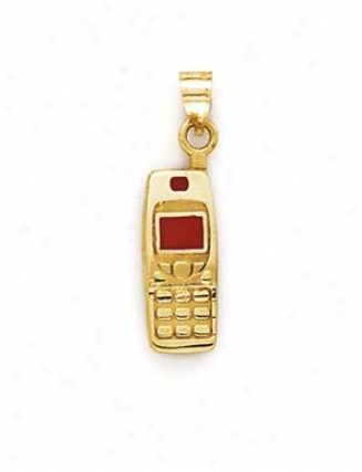 14k Red Cell Phone Pendant