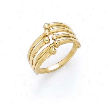 14k Rhodium Interlock Bead Ring