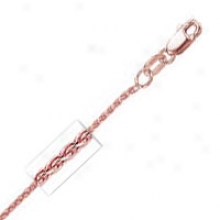 14k Rose Gold Round 24 Inch X 1.4 Mm Wheat Chain Necklace