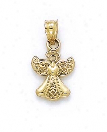 14k Small Angel Pendant