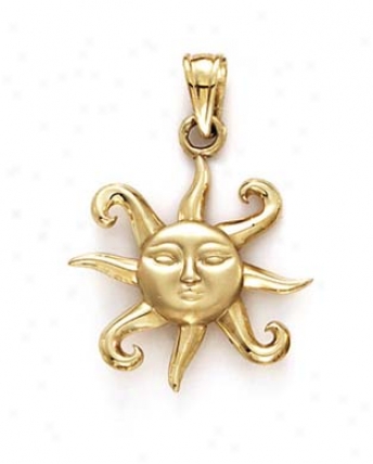 14k Small Sun Pendant