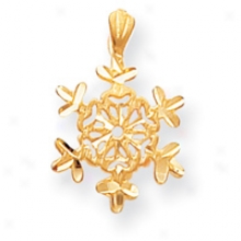 14k Snowflake Pendant