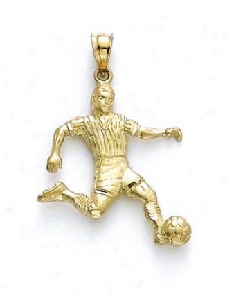 14k Soccer Player Pendant