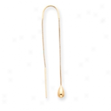 14k Teardrop With U Threader Earrings