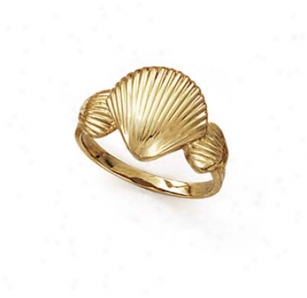 14k Triple Shell Ring