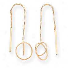 14k Twisted Circle Threader Earrings