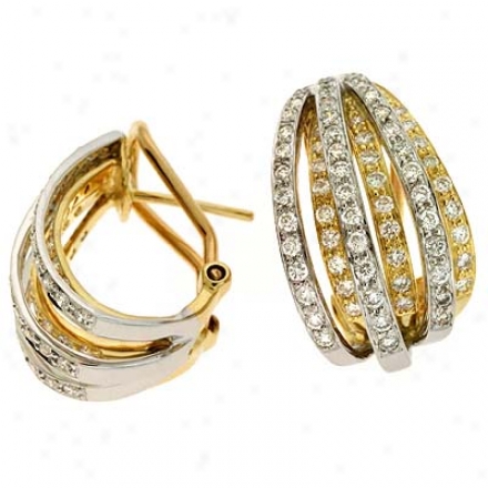 14k Two-tone 1.47 Ct Diamond Earrings