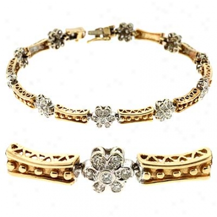 14k Two-tone 1.67 Ct Diamond Bracelet