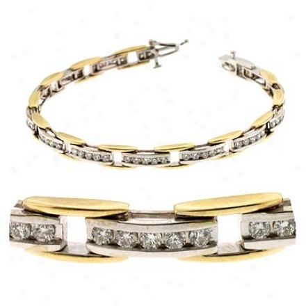 14k Two-tone 2.41 Ct Diamond Bracelet