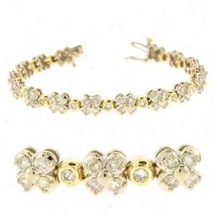 14k Two-tone 4.96 Ct Diamond Bracelet