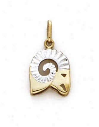 14k Two-tone Aries Zoeiac Pendant