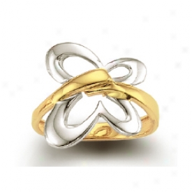 14k Two-tone Butterly Design Ring