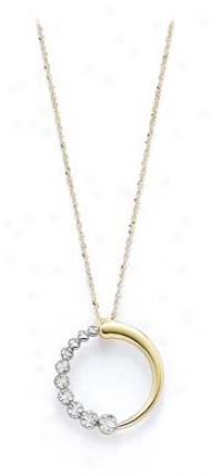 14k Two-tone Circle Journey Necklace Pendant