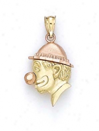 14k Two-ton eClown Head Pendant