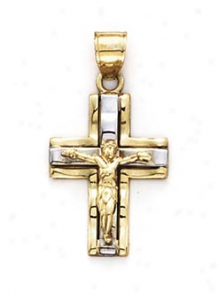 14k Two-tone Crucifix Appendix